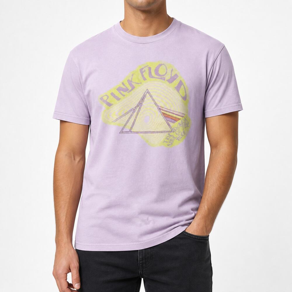 Pink Floyd The Dark Side of the Moon T-Shirt Mens Small Purple Cotton Crew Neck